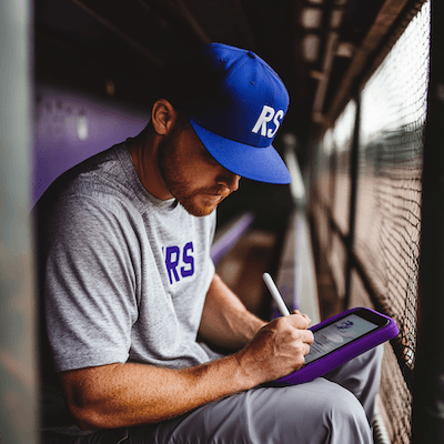 Coach using Rizzler app on a tablet