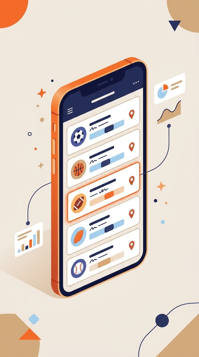 Coach app schedule view showing several upcoming games and practices