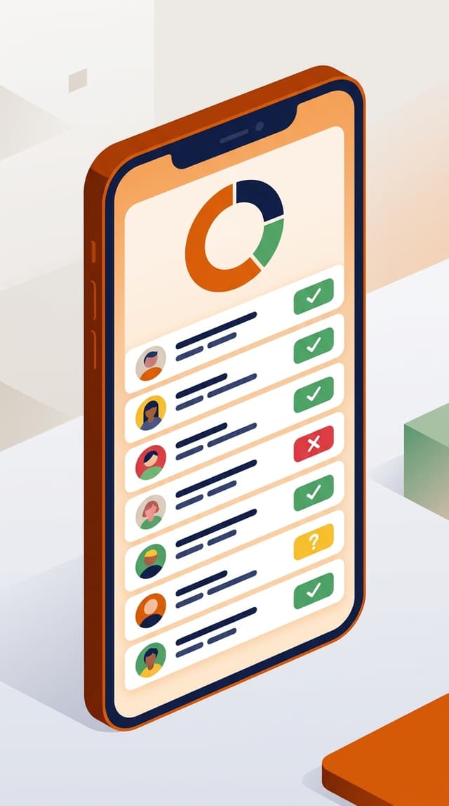 Coach app attendance view listing every player with their status