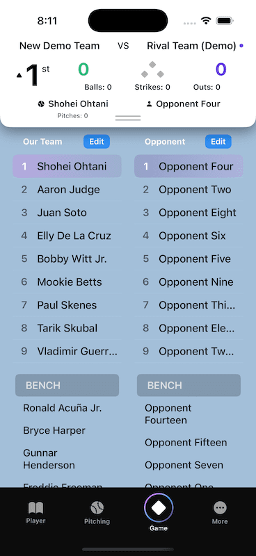 Plan on your laptop. Execute in the dugout with the Rizzler App for your phone or ipad.