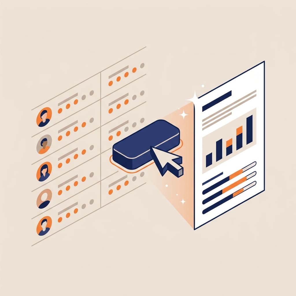 One-click reports from evaluations you already run.