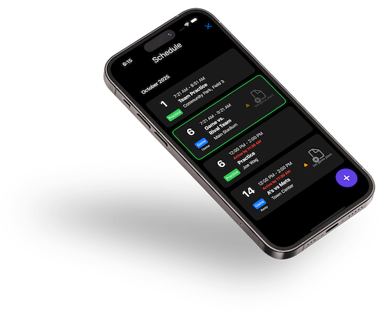 Phone showing schedule