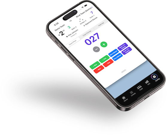 Phone showing in-game scoring
