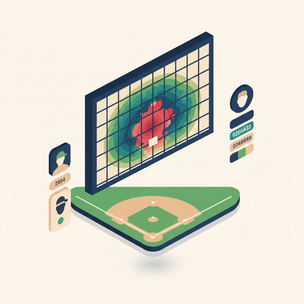 Rizzler pitch heatmap showing pitch location density across the strike zone for a single game