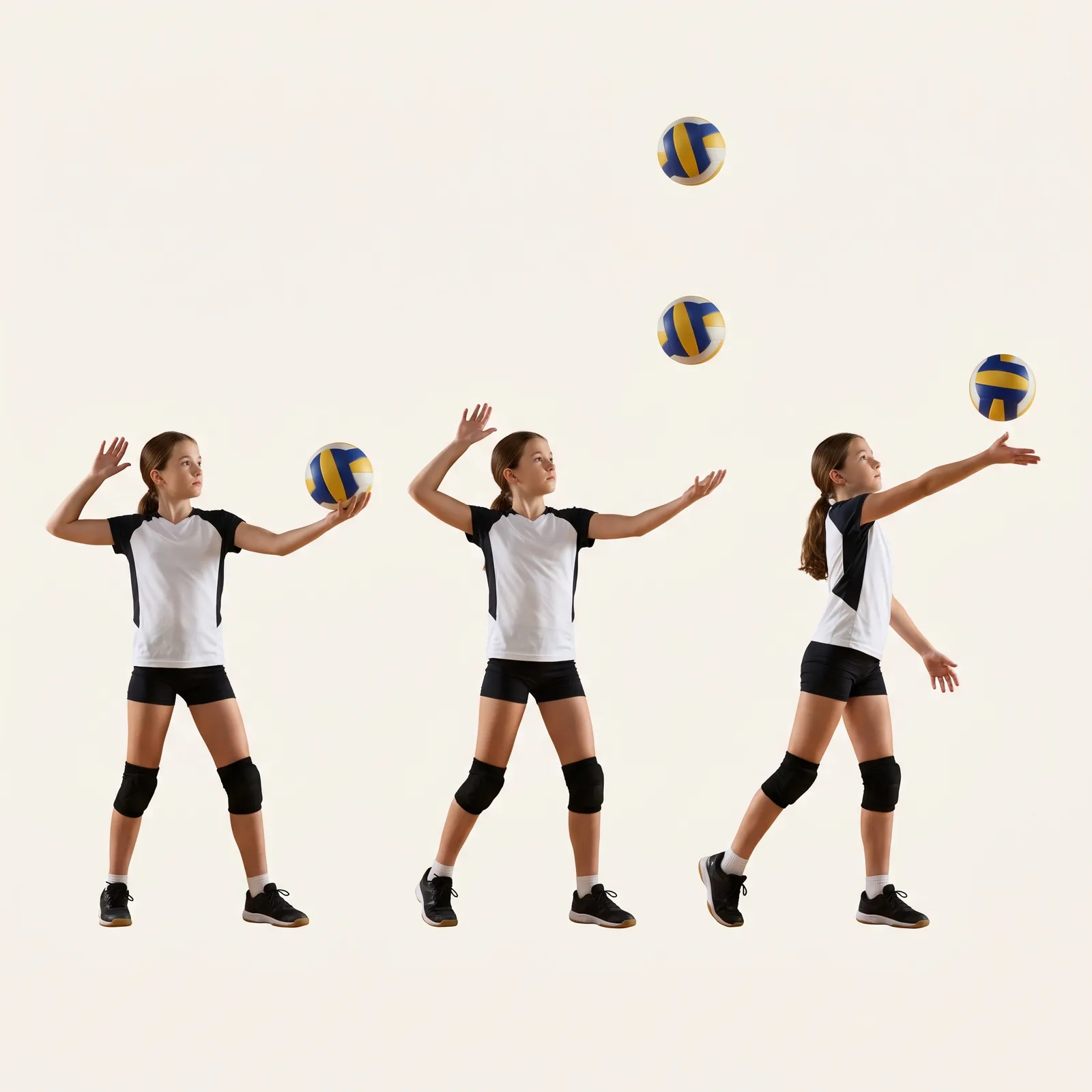Serving Toss and Contact — step-by-step athlete card